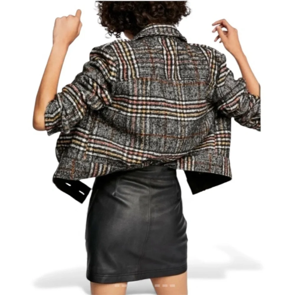 Free People Vegan Leather Black A-Line Zip Front Mini Skirt